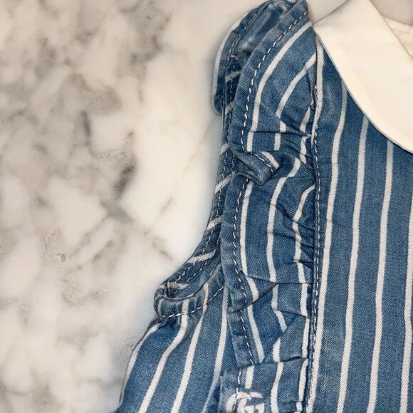 GUCCI BABY GIRL DENIM LOGO ROMPER  3/6M - Picture 6 of 12